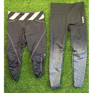 Lot Of 2 - Lululemon Run Pace Crop & Gymshark Leggings Sz S Workout Gym Athletic